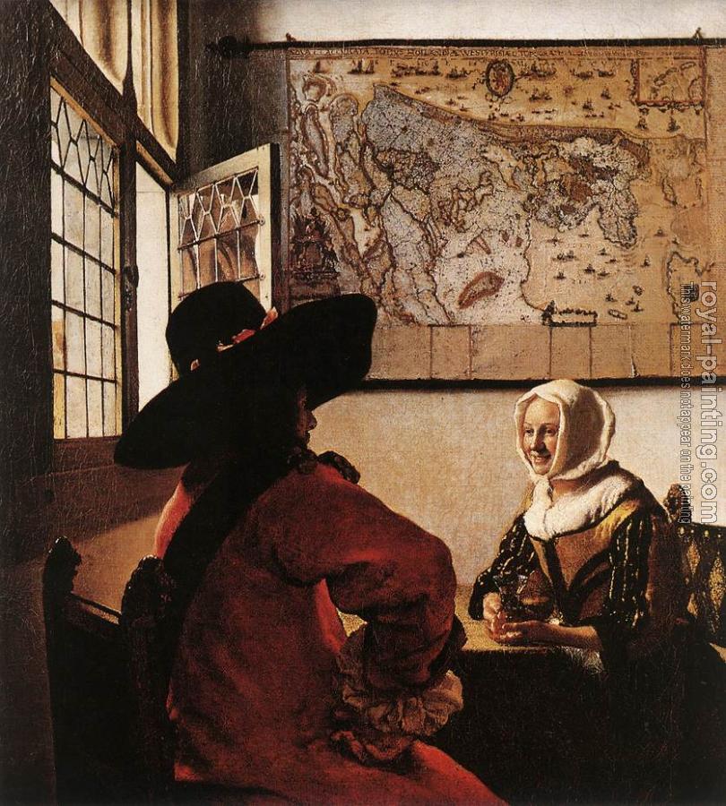 Jan Vermeer : Officer with a Laughing Girl